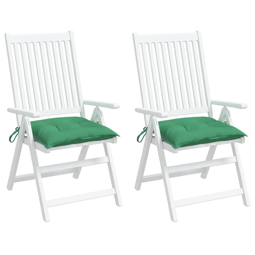 vidaXL Poduszki na krzesła, 2 szt., zielone, 40x40x7 cm, tkanina