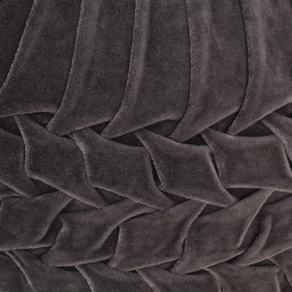 vidaXL Puf, aksamit bawełniany, marszczony, 40 x 30 cm, antracytowy