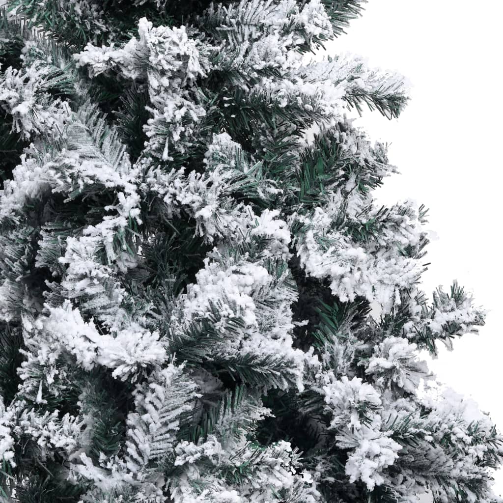 vidaXL Sztuczna choinka flokowana śniegiem, lampki, zielona 400 cm PVC