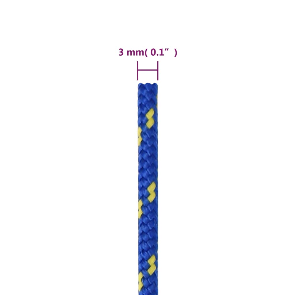 vidaXL Linka żeglarska, niebieska, 3 mm, 50 m, polipropylen