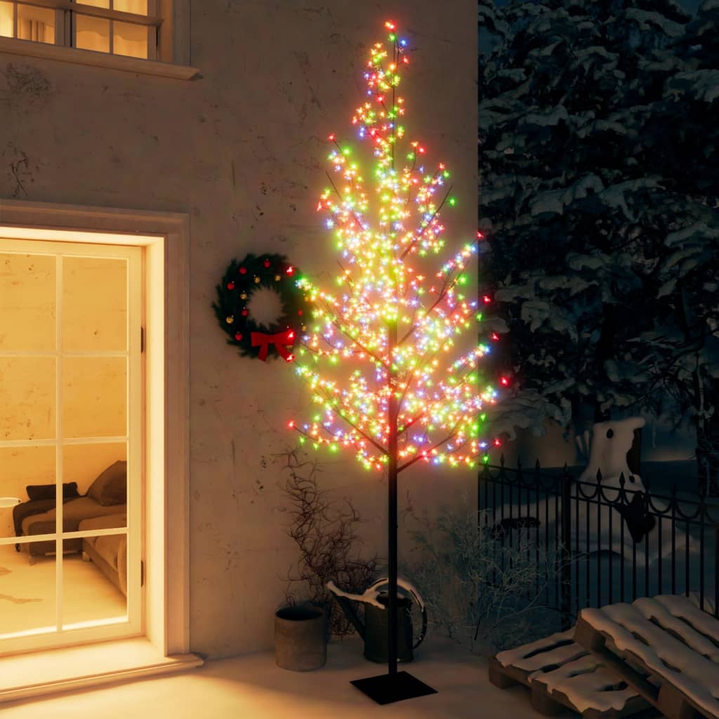 vidaXL Drzewko świąteczne, 600 kolorowych LED, kwiat wiśni, 300 cm