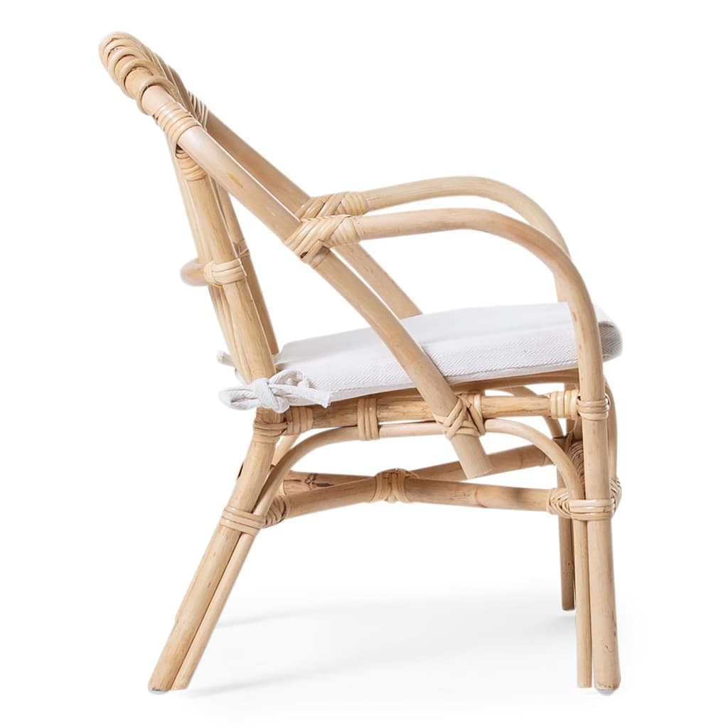 CHILDHOME Rattanowe krzesło z poduszką dla dzieci Montana, naturalne