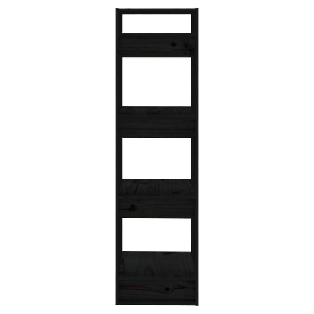 vidaXL Regał na książki/przegroda, czarny, 41x35x125 cm, sosnowy
