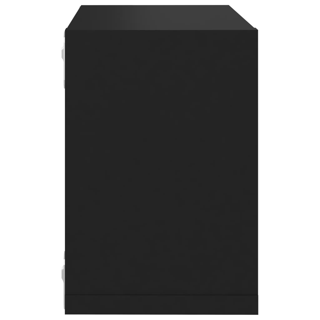 vidaXL Półki ścienne kostki, 6 szt., czarne, 22x15x22 cm