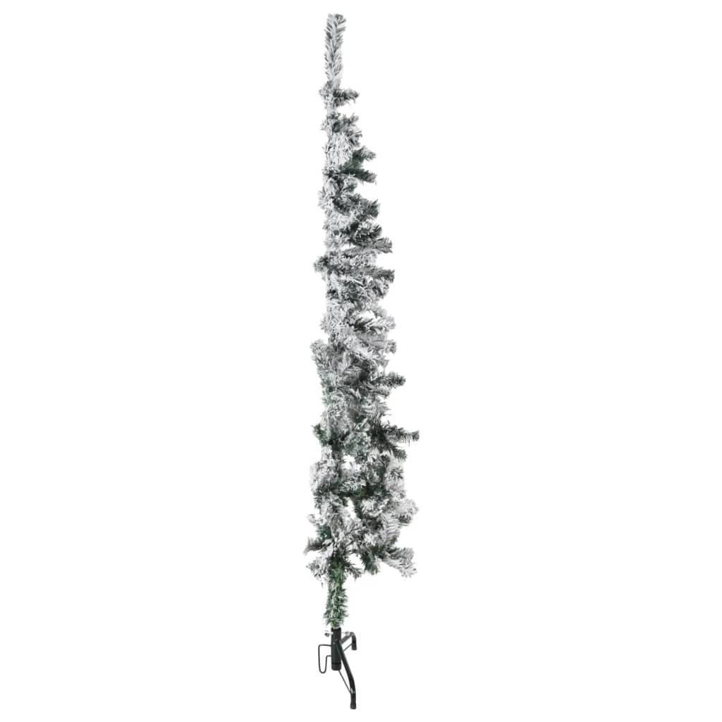 vidaXL Smukła choinka połówka, sztuczna, ośnieżona, 120 cm