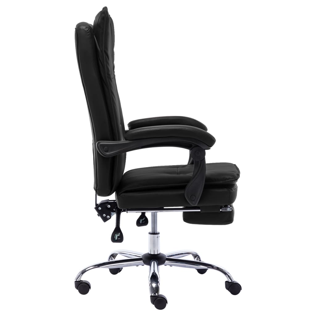 vidaXL Krzesło biurowe, czarne, obite sztuczną skórą