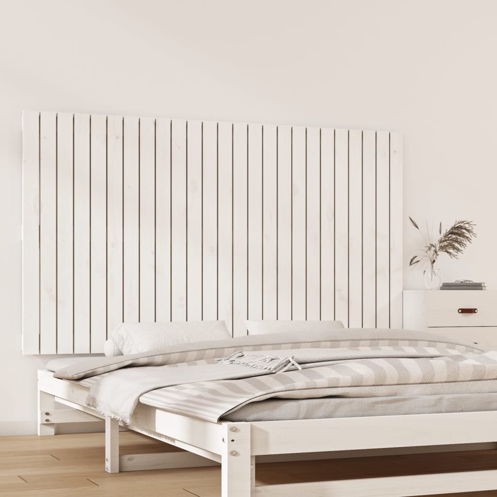 vidaXL Wezgłowie łóżka, białe, 159,5x3x90 cm, lite drewno sosnowe