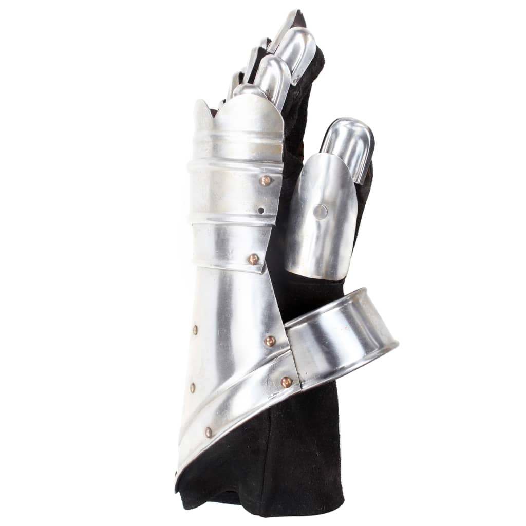 vidaXL Replika rycerskich rękawic średniowiecznych, LARP, srebrna stal