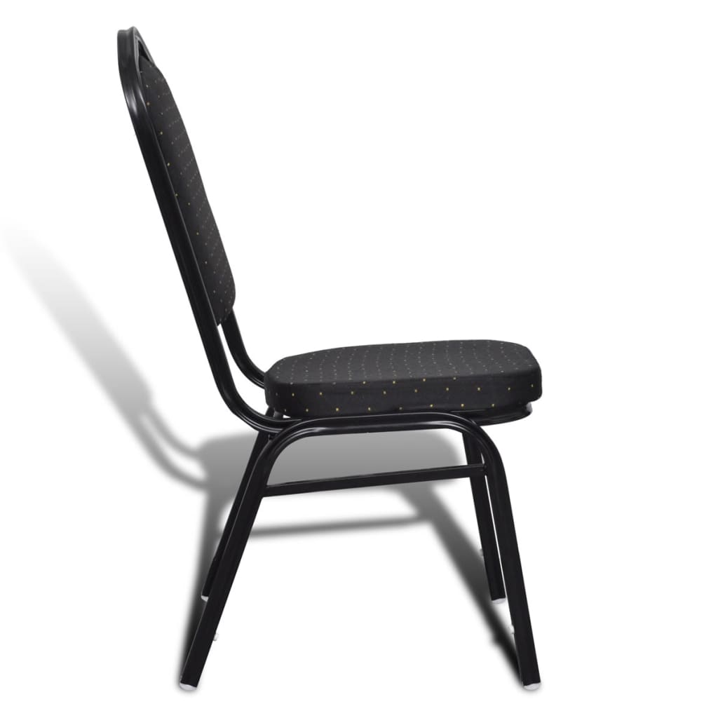 vidaXL Krzesła stołowe, 10 szt., czarne, tkanina
