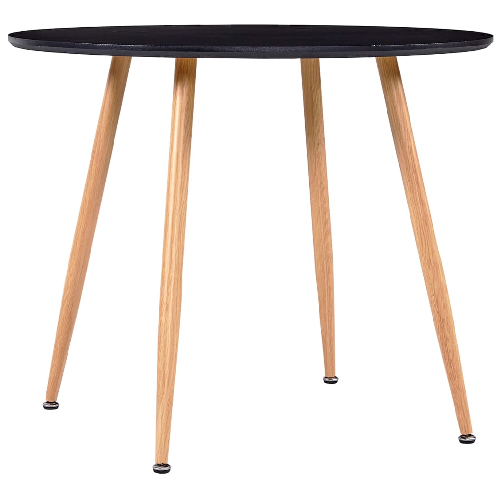 vidaXL Stół do jadalni, kolor czarny i dębowy, 90 x 73,5 cm, MDF