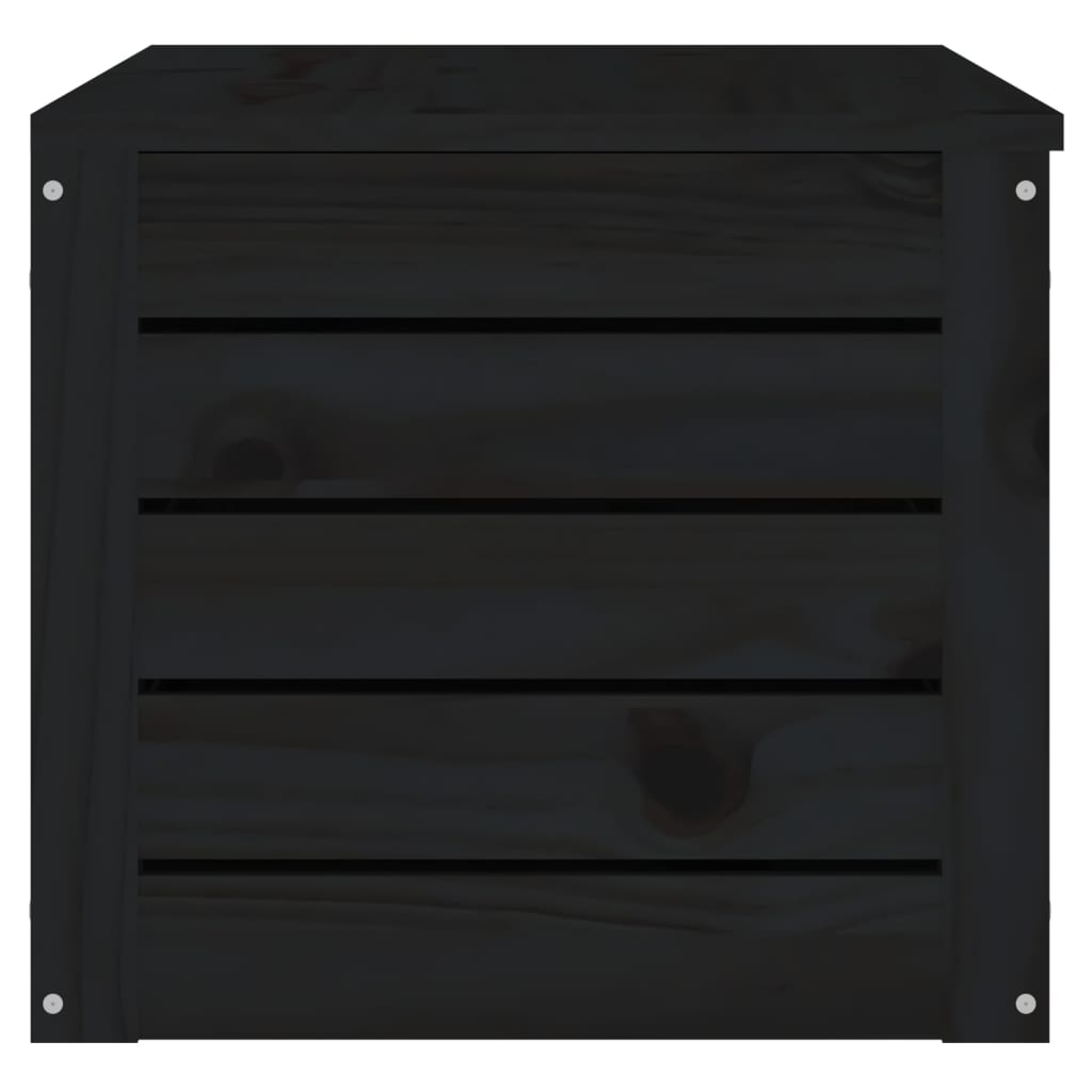 vidaXL Skrzynka do przechowywania, czarna, 89x36,5x33 cm, lita sosna