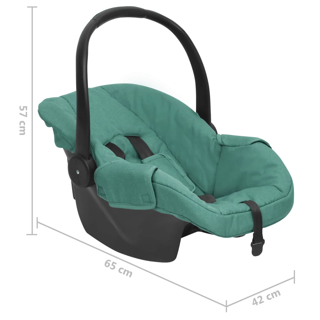 vidaXL Fotelik niemowlęcy do samochodu, zielony, 42x65x57 cm