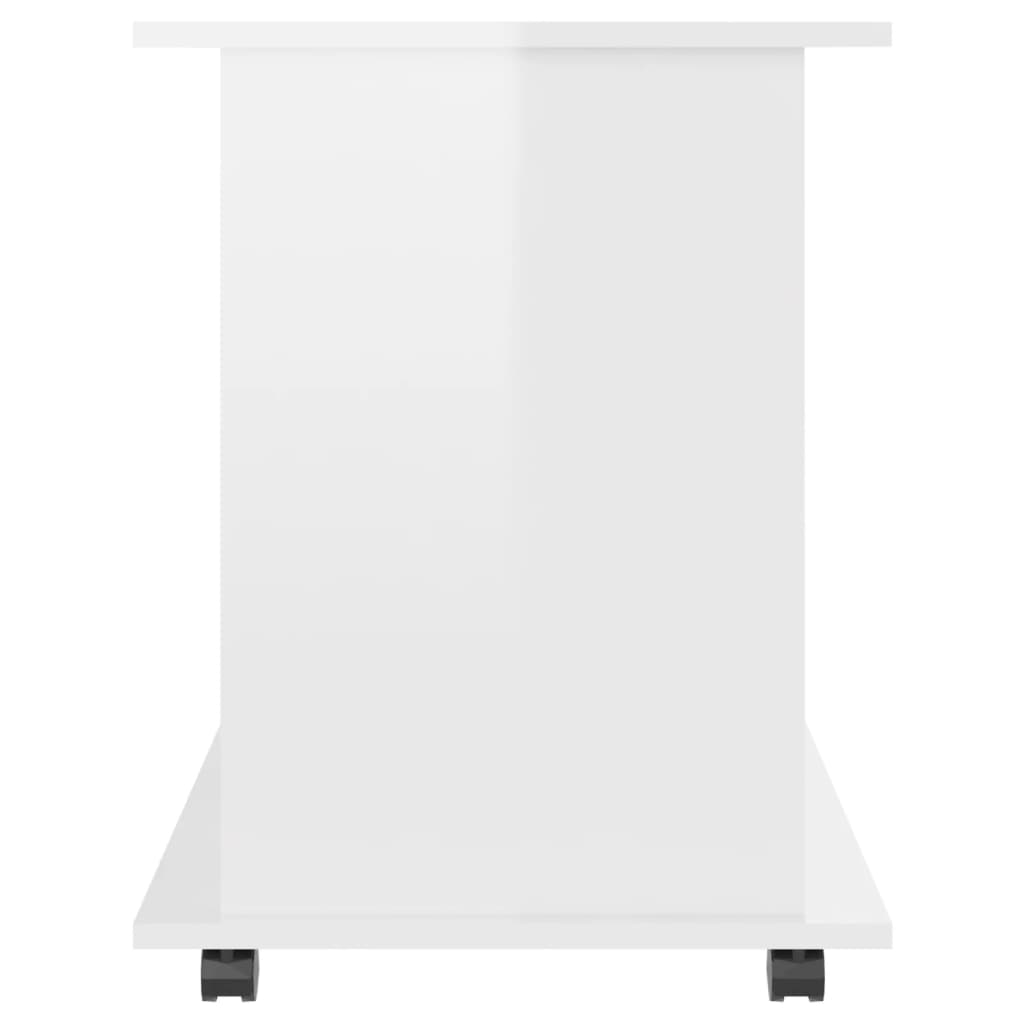 vidaXL Szafka na kółkach, biała z połyskiem, 60x45x60 cm