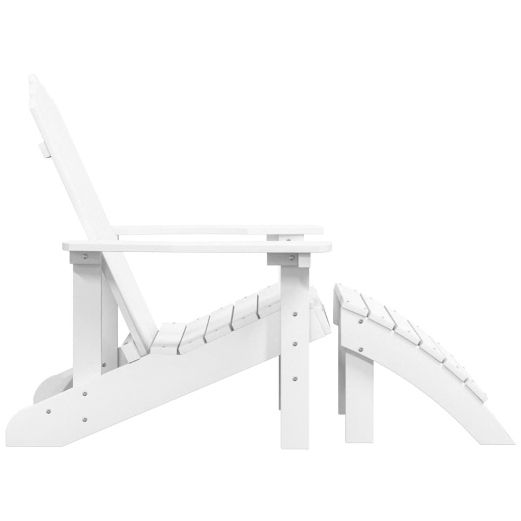 vidaXL Krzesło Adirondack z podnóżkiem, HDPE, białe