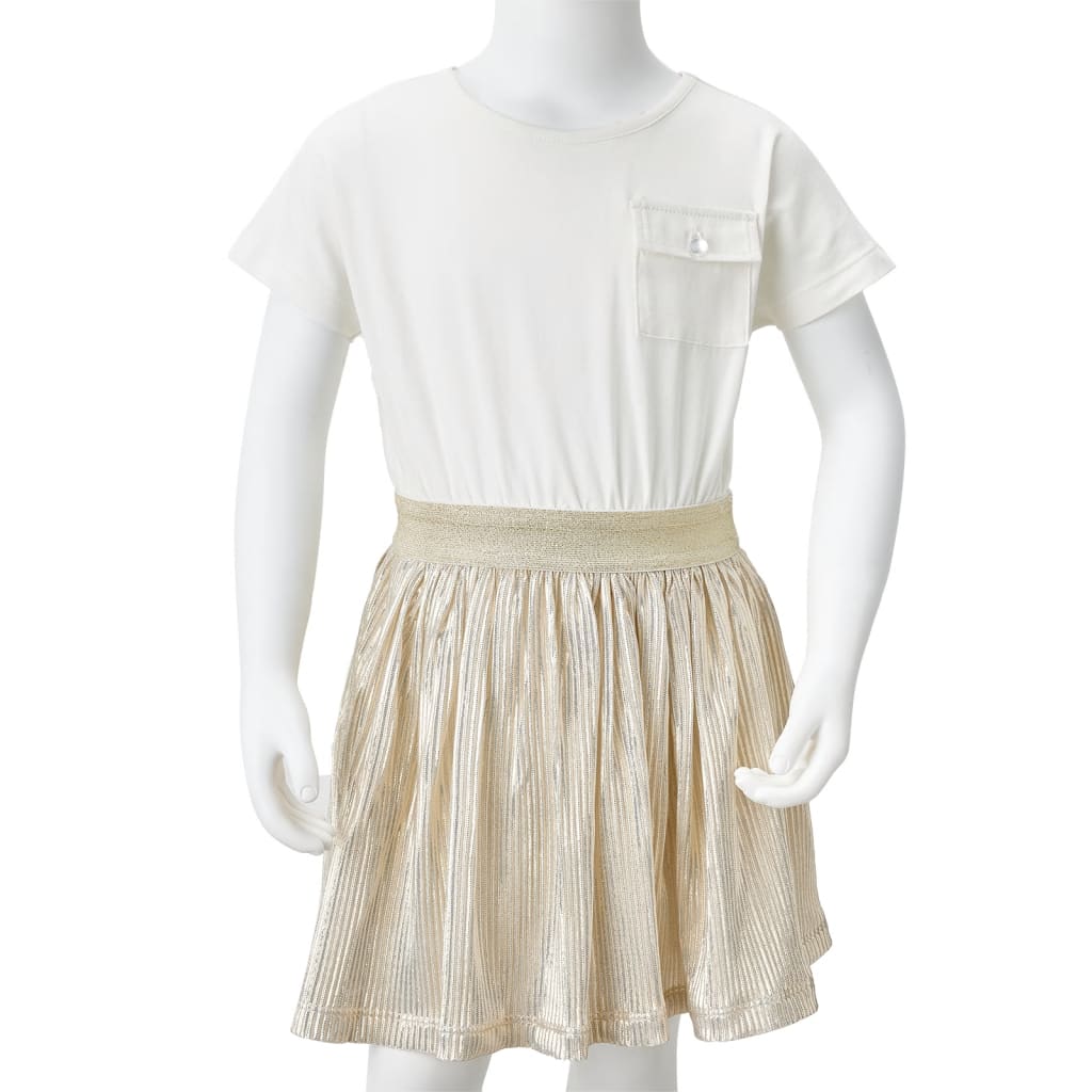 Sukienka dziecięca z krótkimi rękawami, ecru, 92