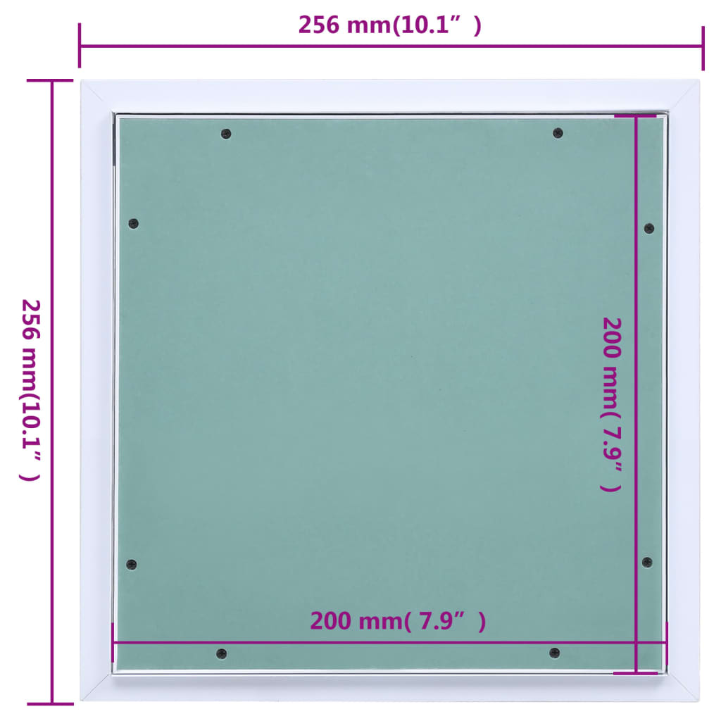 vidaXL Panel rewizyjny z aluminiową ramą i płytą gipsową, 200x200 mm
