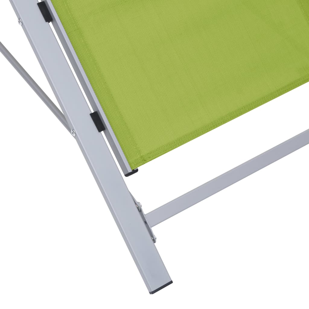 vidaXL Leżak z tworzywa textilene i aluminium, zielony