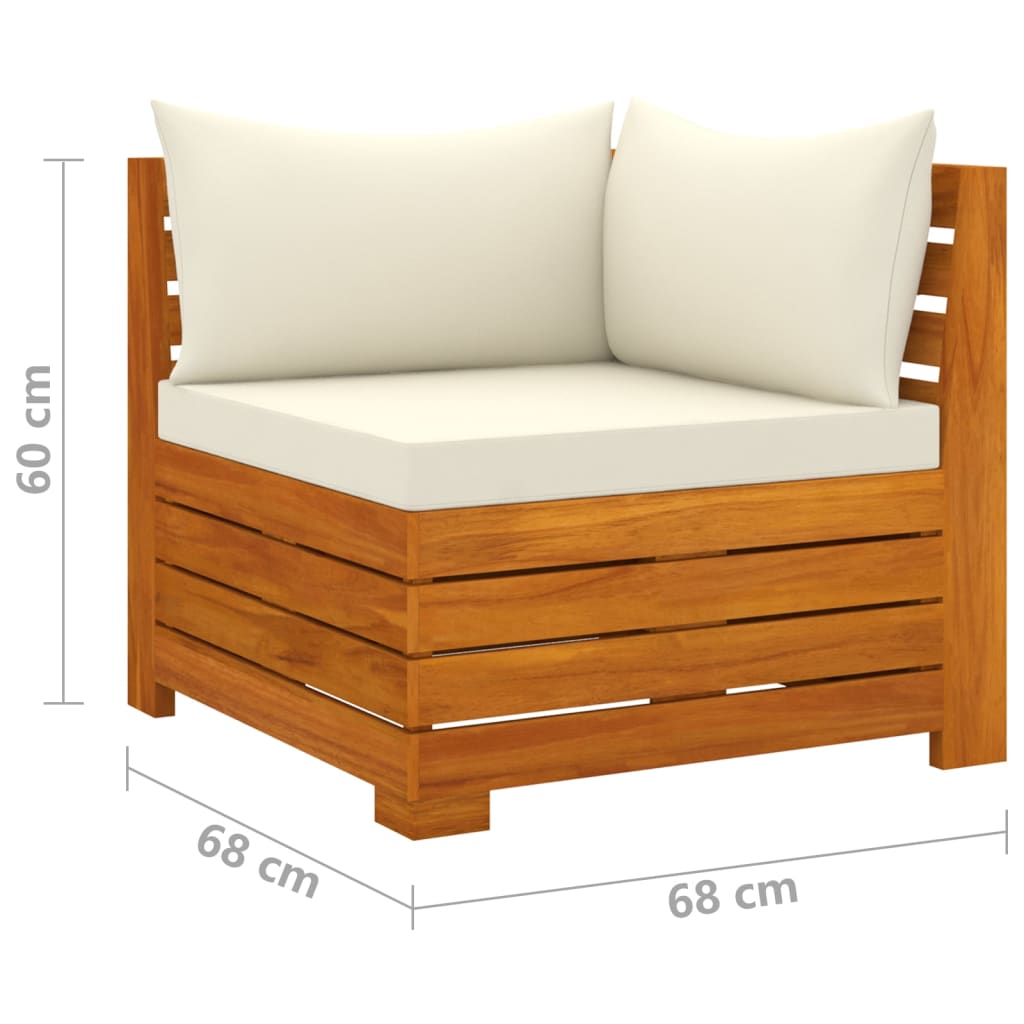 vidaXL 4-cz. zestaw wypoczynkowy do ogrodu, poduszki, drewno akacjowe
