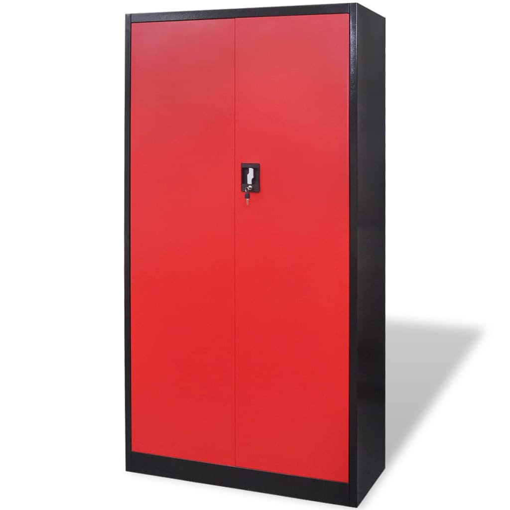 Metalowa szafka na narzędzia 180 cm, czarno-czerwona