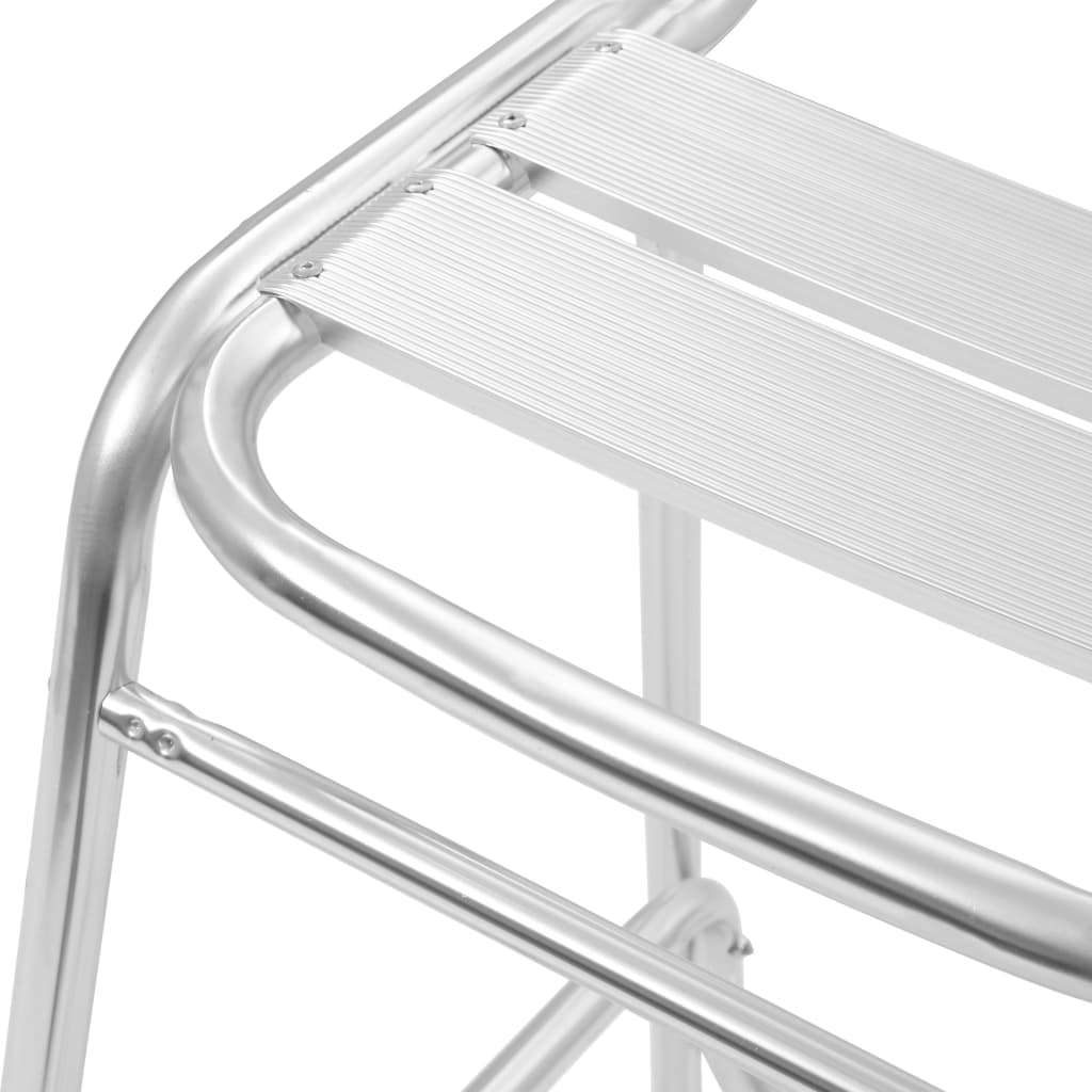 vidaXL Stołki barowe układane w stos, 2 szt., aluminium
