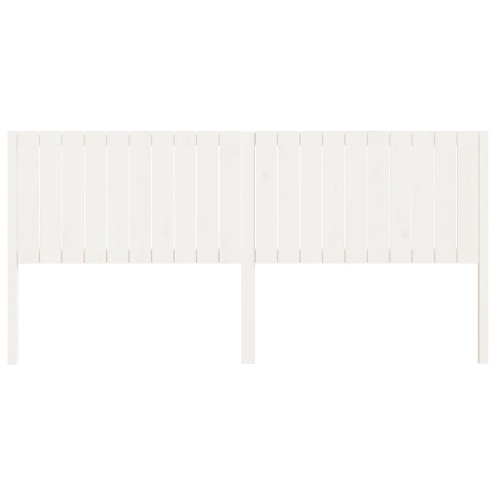 vidaXL Wezgłowie łóżka, białe, 205,5x4x100 cm, lite drewno sosnowe