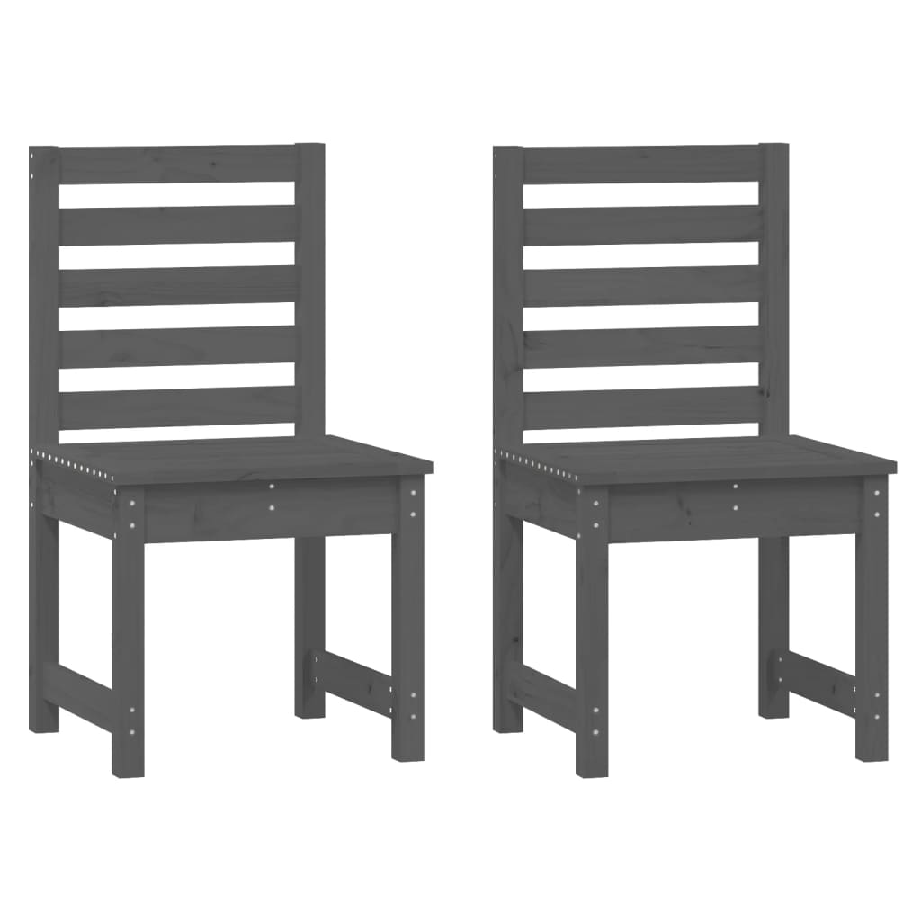 vidaXL Krzesła ogrodowe, 2 szt., szare, 50x48x91,5 cm, lita sosna
