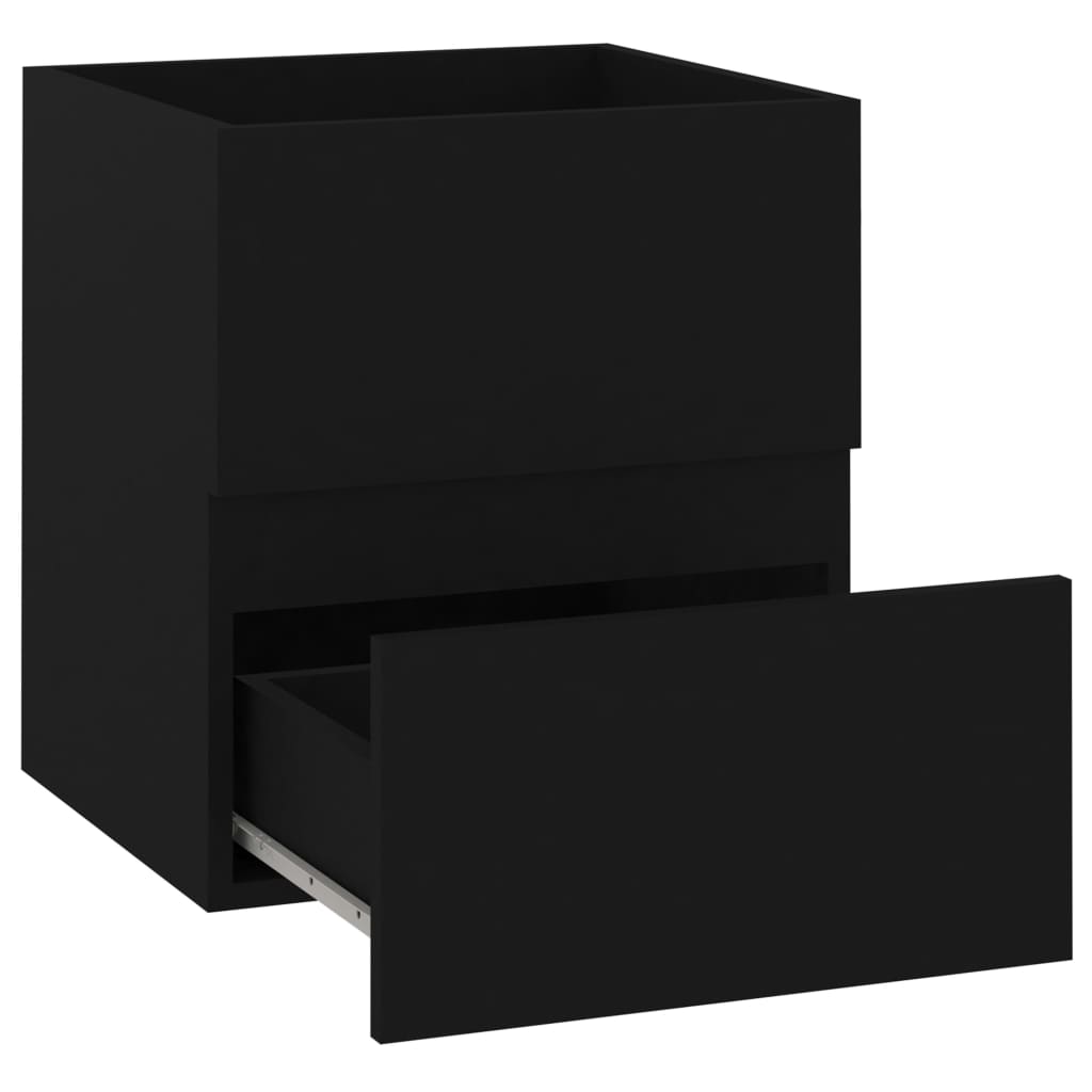 vidaXL Szafka pod umywalkę, czarna, 41x38,5x45 cm, płyta wiórowa