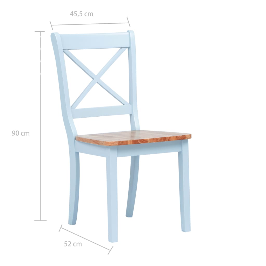 vidaXL Krzesła jadalniane, 4 szt., szaro-naturalne, drewno kauczukowca