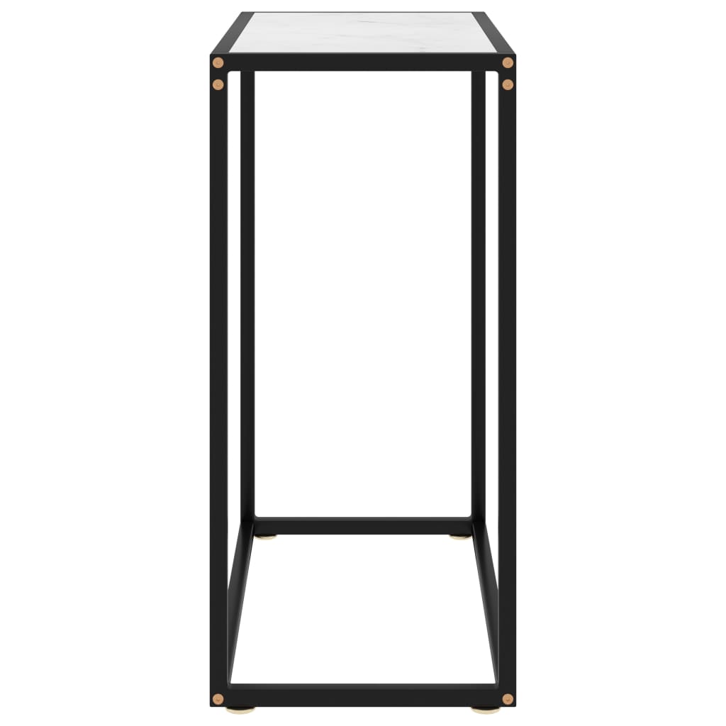 vidaXL Stolik konsolowy, biały, 60x35x75 cm, szkło hartowane