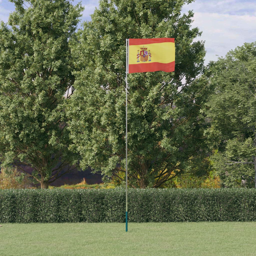 vidaXL Flaga Hiszpanii z masztem, 5,55 m, aluminium