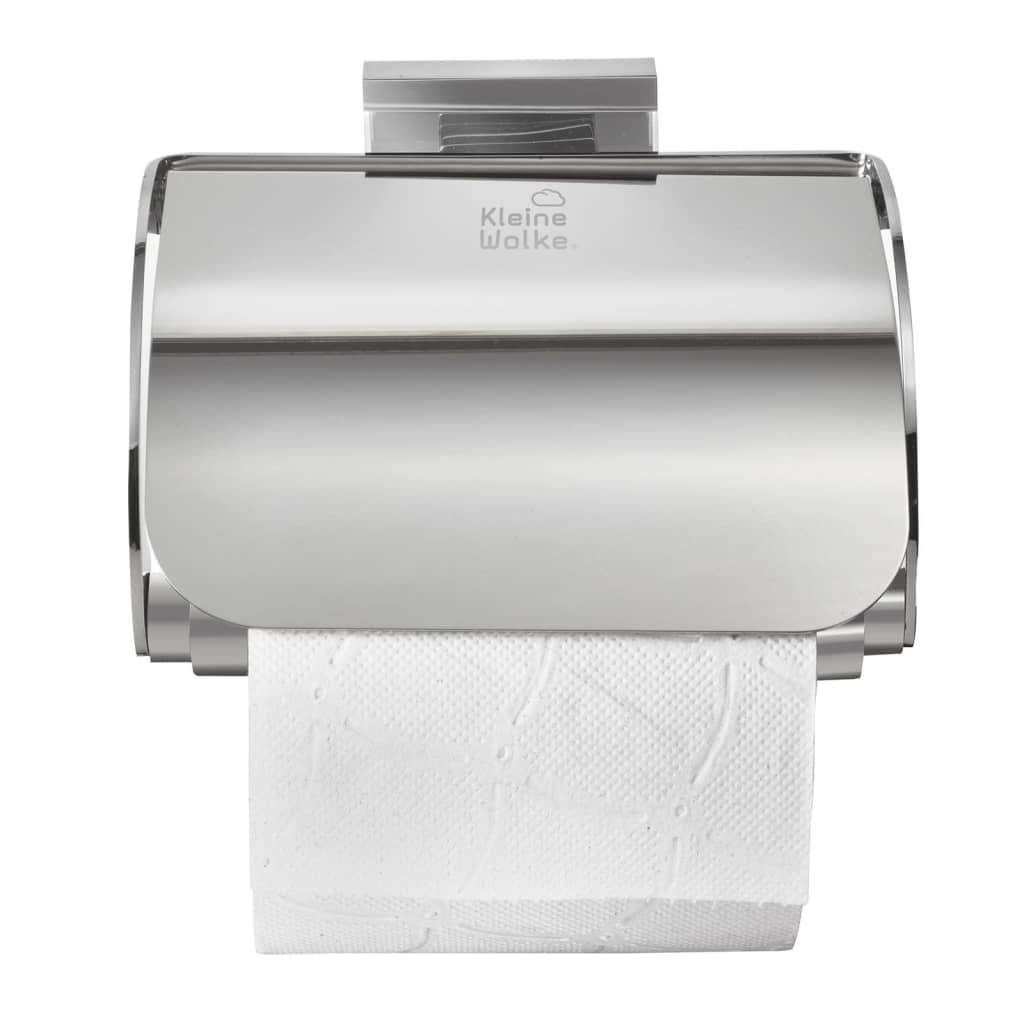 Kleine Wolke Uchwyt na papier toaletowy z klapką Meo, srebrny
