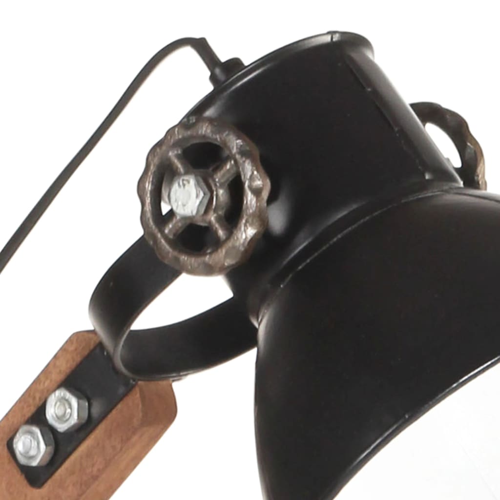 vidaXL Industrialna lampa stołowa, czarna, okrągła, 58x18x90 cm, E27