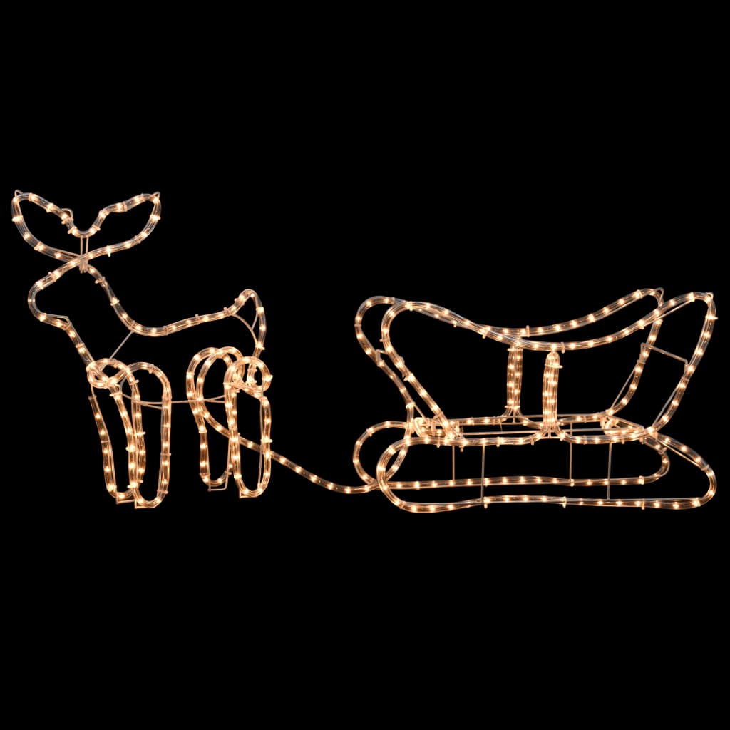 vidaXL Świąteczna ozdoba, renifer z saniami, 110 x 24 x 47 cm