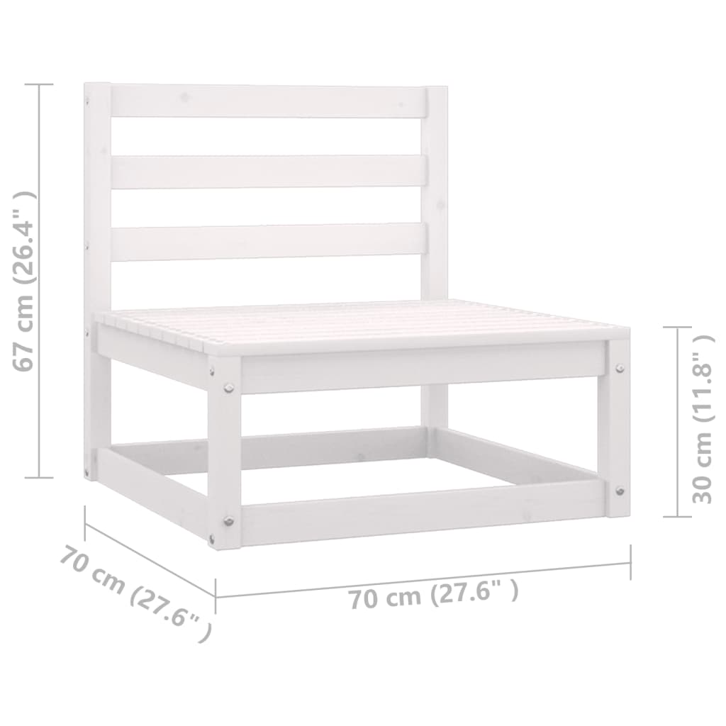 vidaXL Ogrodowa sofa środkowa z antracytowymi poduszkami, białe drewno