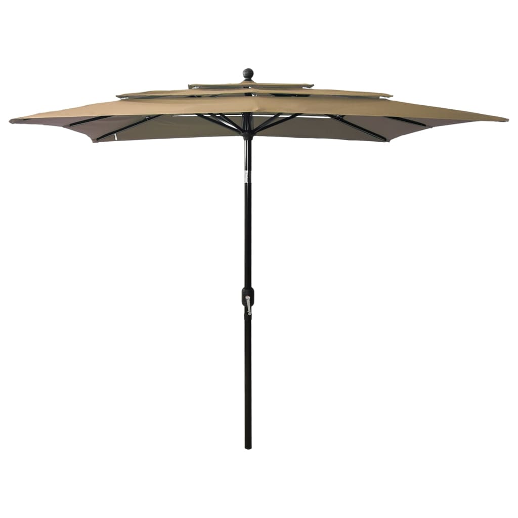 vidaXL 3-poziomowy parasol na aluminiowym słupku, taupe, 2,5x2,5 m
