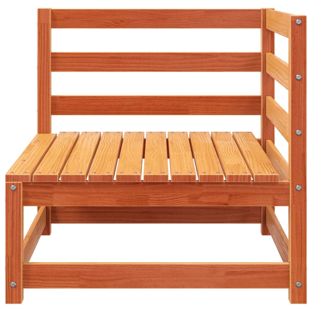 vidaXL 2-osobowa sofa ogrodowa, woskowy brąz, lite drewno sosnowe