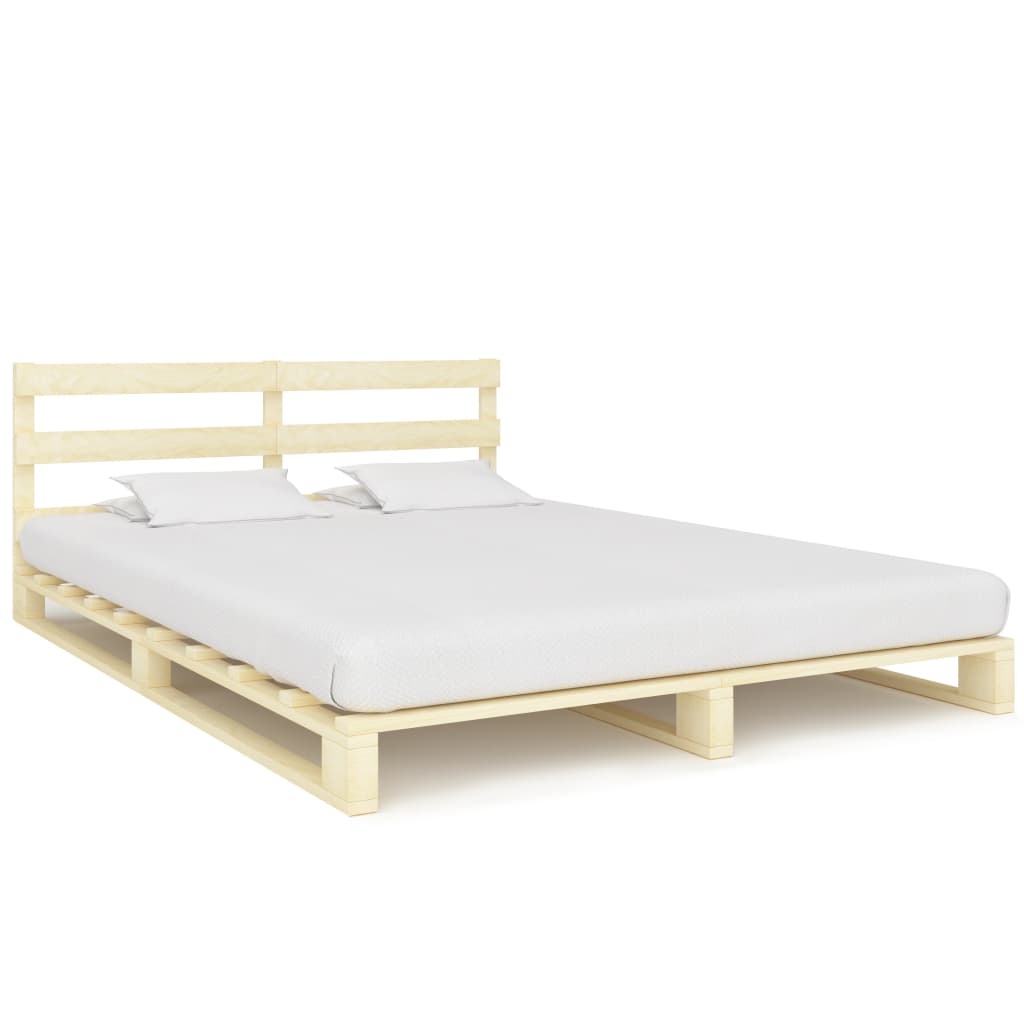 vidaXL Rama łóżka z palet, lite drewno sosnowe, 160 x 200 cm