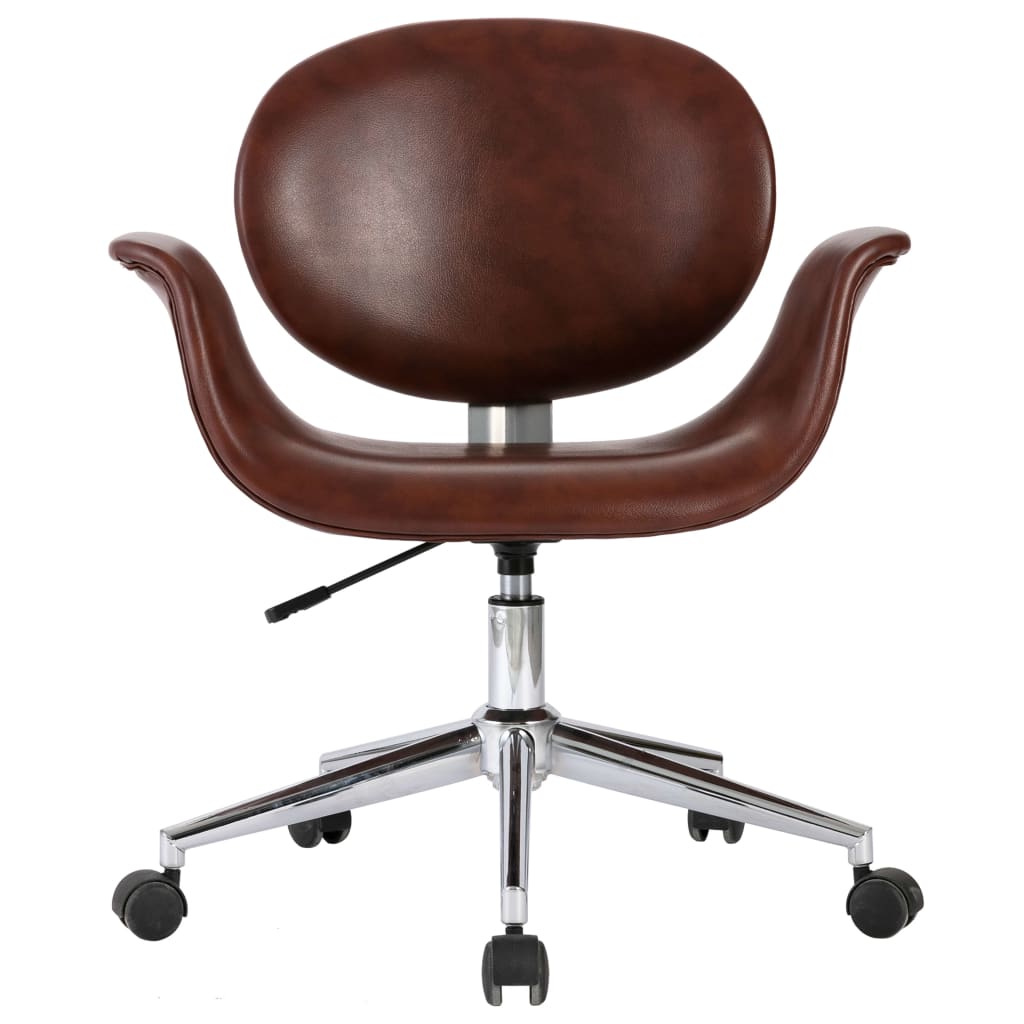 vidaXL Obrotowe krzesła stołowe, 6 szt., brązowe, obite sztuczną skórą
