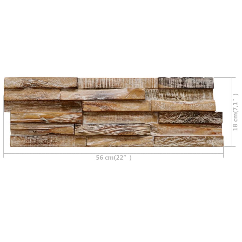 vidaXL Ścienne panele okładzinowe 3D, 10 szt., 1,01 m², drewno tekowe