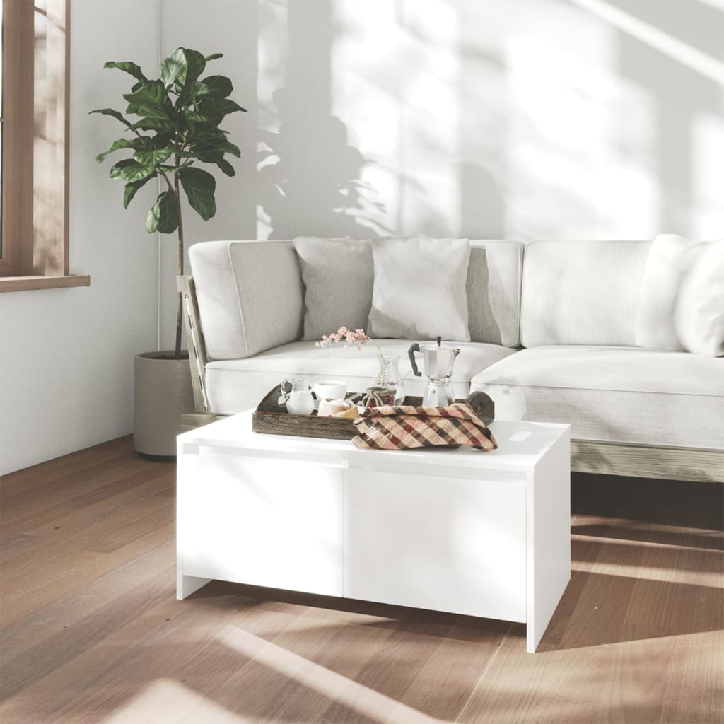 vidaXL Stolik kawowy, biały, 90x50x41,5 cm, materiał drewnopochodny