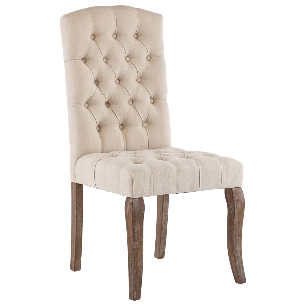 vidaXL Krzesła stołowe 2 szt., beżowe, stylizowane na lniane, tkanina