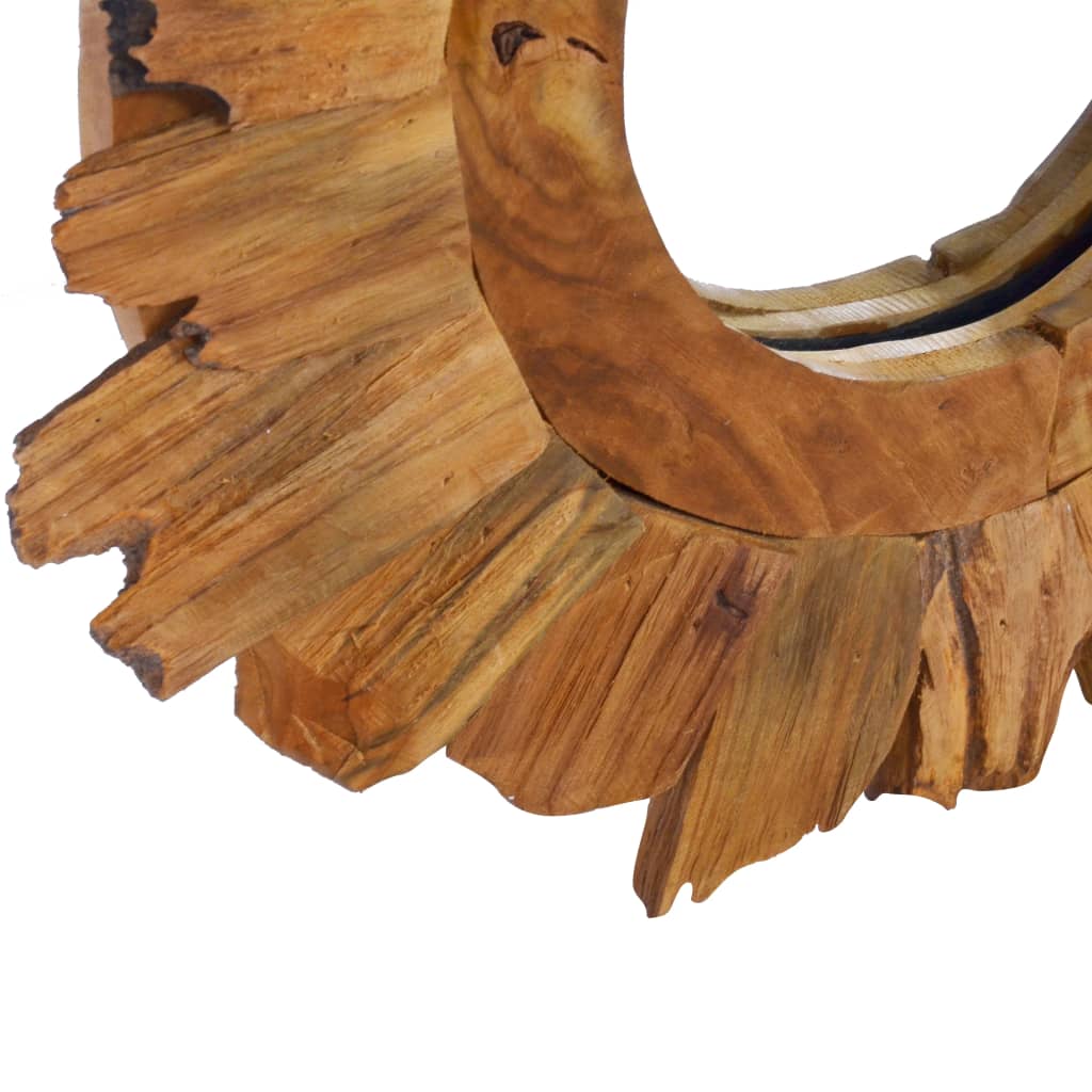 vidaXL Lustro ścienne, 40 cm, drewno tekowe, okrągłe