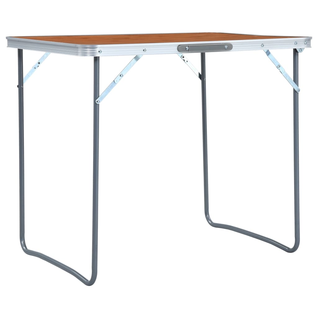 vidaXL Składany stolik turystyczny z metalową ramą, 80x60 cm