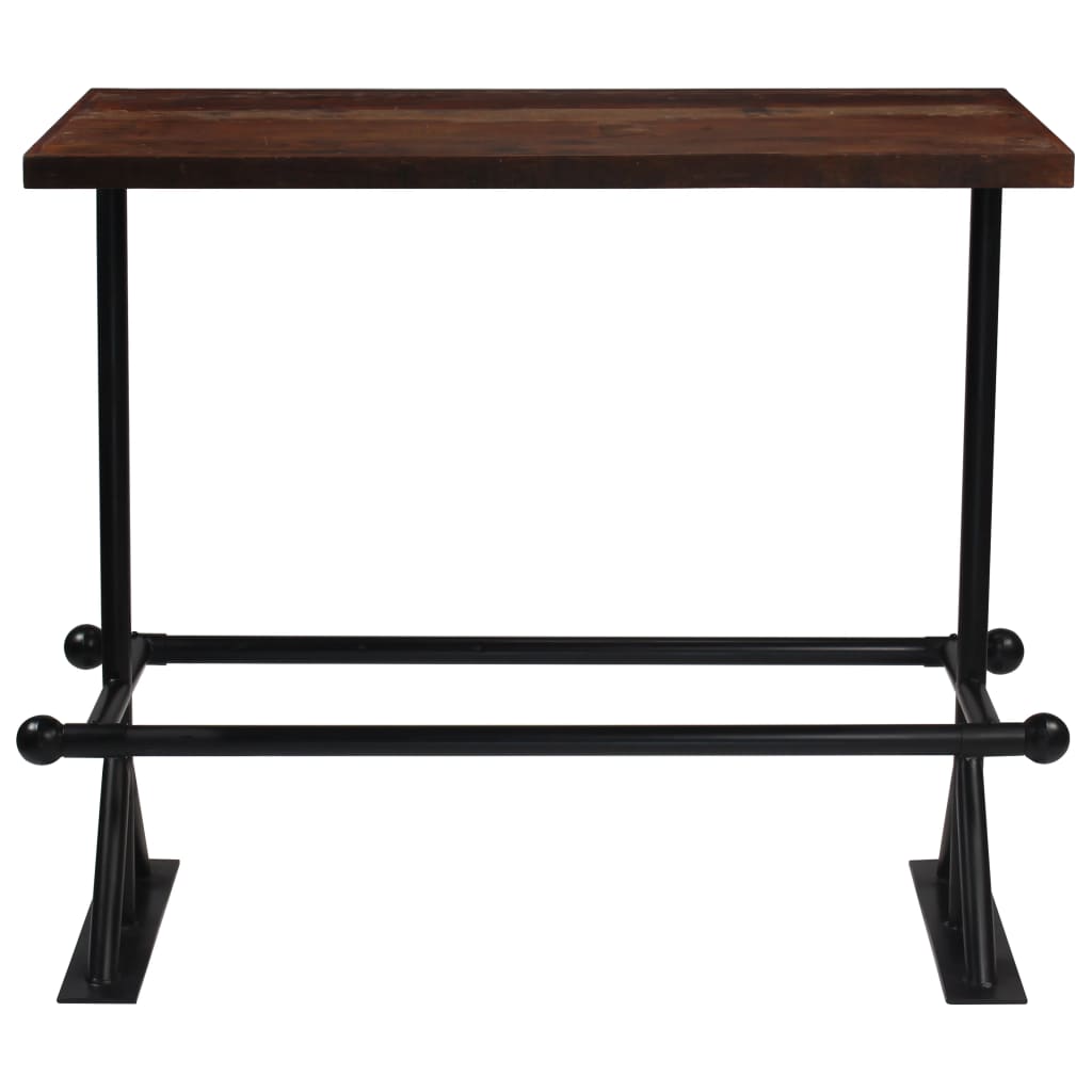 vidaXL Stół barowy, lite drewno z odzysku, ciemny brąz, 120x60x107 cm