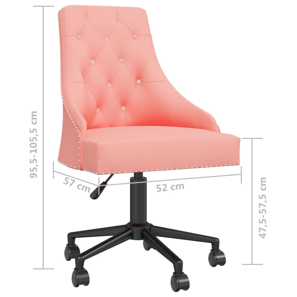 vidaXL Obrotowe krzesło stołowe, różowe, obite aksamitem