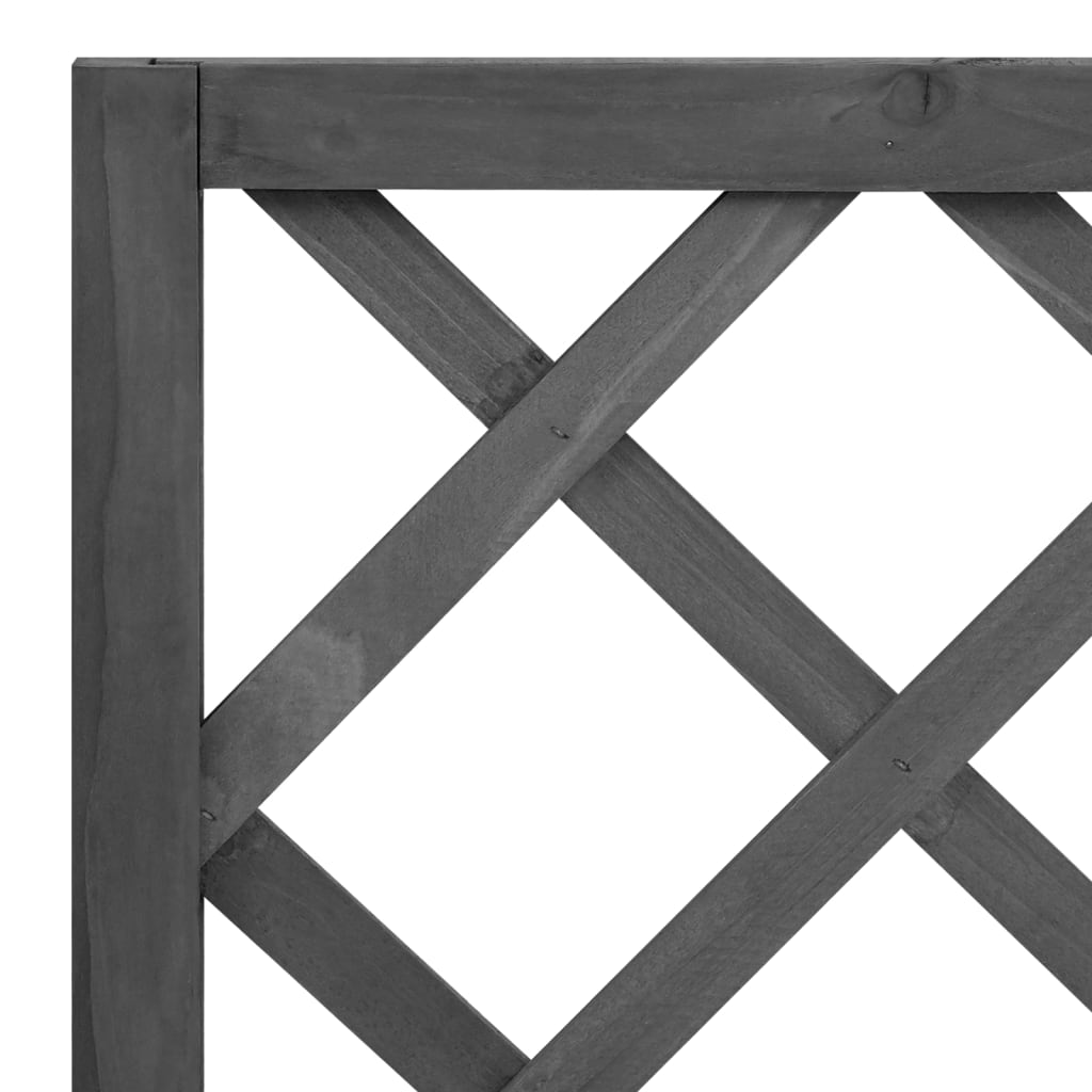 vidaXL Ogrodowa donica z kratką, czarna, 70x30x135 cm, drewno jodłowe