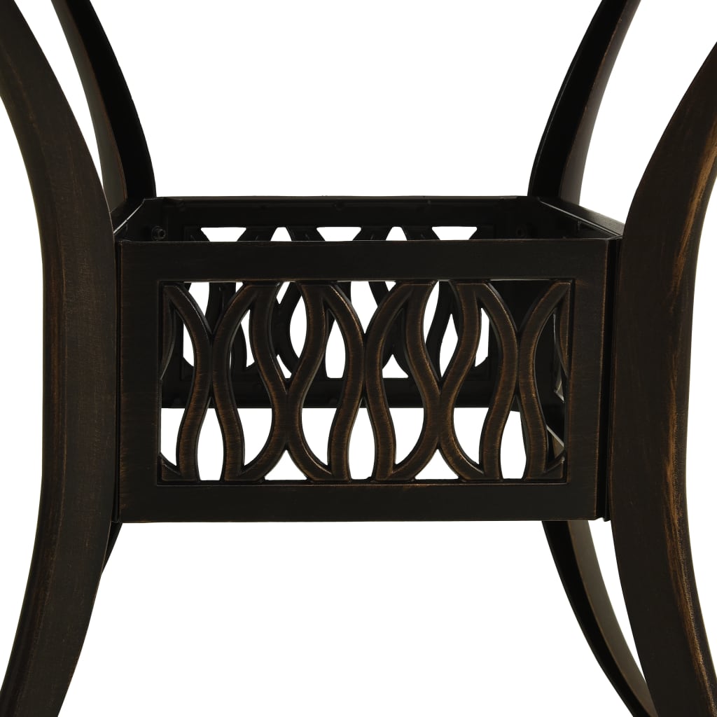 vidaXL Stół ogrodowy, brązowy, 90x90x74 cm, odlewane aluminium
