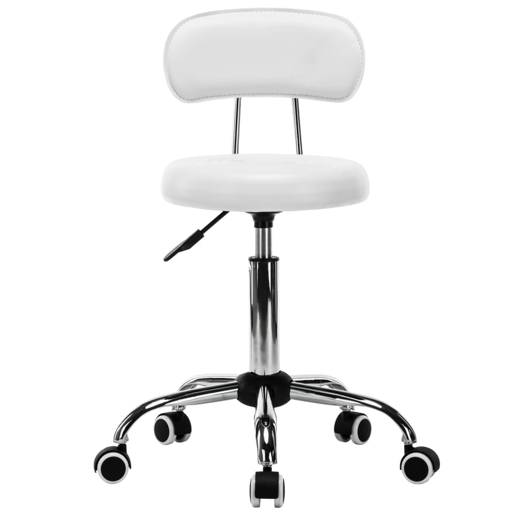 vidaXL Krzesła kosmetyczne, 2 szt., obrotowe, sztuczna skóra, białe