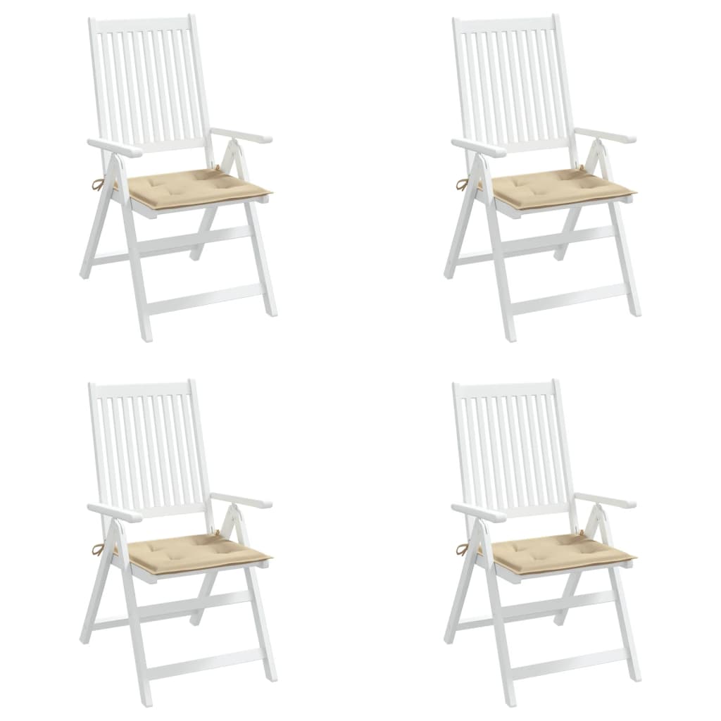 vidaXL Poduszki na krzesła ogrodowe, 4 szt., beżowe, 40x40x3 cm