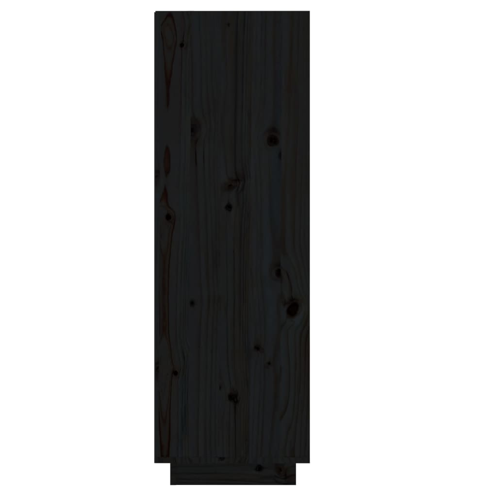 vidaXL Szafka na buty, czarna, 34x30x105 cm, lite drewno sosnowe